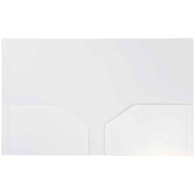 Alt view image 3 of 4 - JAM Paper Heavy Duty Plastic 2 Pocket School Folders, White, 3/Pack