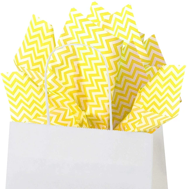 Alt view image 2 of 4 - Yellow Chevron Tissue Paper, 15x20in, 100ct
