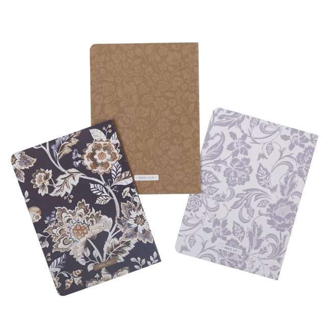 Alt view image 2 of 5 - Christian Art Gifts Slim Notebook Set of 3 Large, Inspirational Scripture for Women, All Things Phil 4:13, Assorted Bible Verse, Durable Cardstock