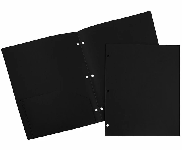 Main image of JAM Paper Letter Size 2-Pockets Pocket Folders, Black, 3 Count