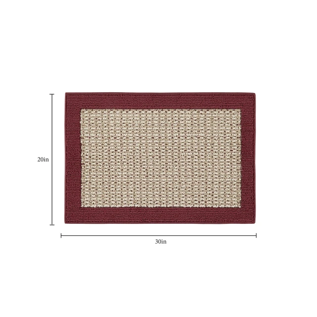 Alt view image 6 of 6 - 1'8"x2'6" Mainstays Farmhouse Faux Sisal Olefin Red Border Indoor Accent Rug