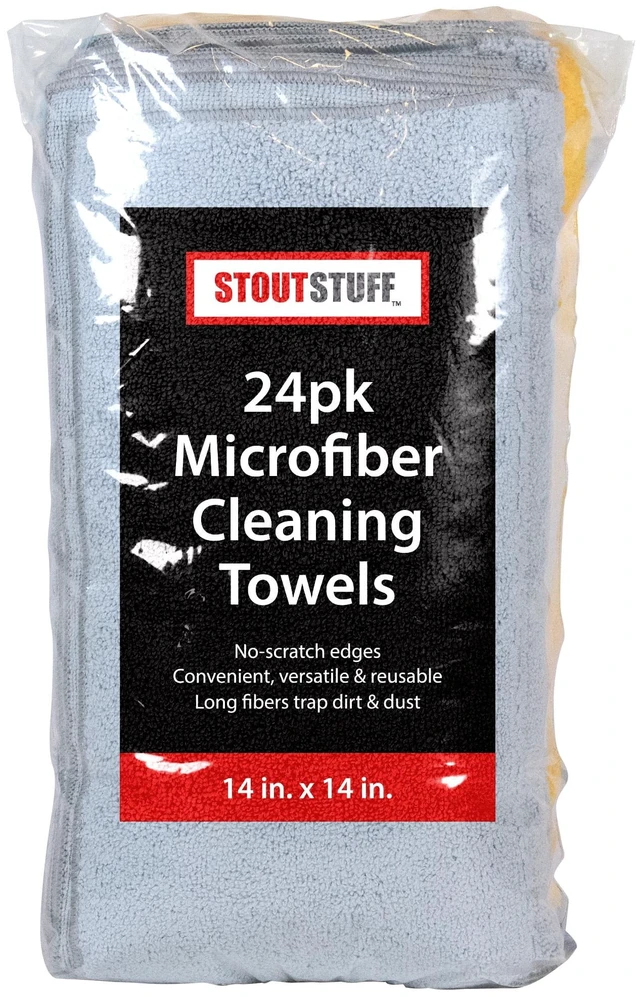 Main image of Stout Stuff Microfiber Cleaning Towels, 24 Count, Multicolor