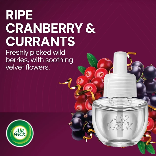 Alt view image 3 of 5 - Air Wick Plug-In Fall Scented Oil Warmer Refills, Ripe Cranberry & Currants, 4 Count