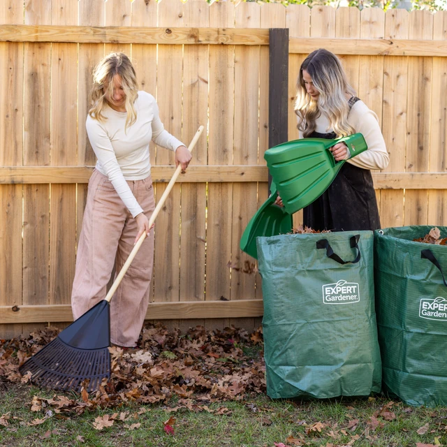 Alt view image 3 of 6 - Expert Gardener 24-Inch Poly Leaf Rake with Wood Handle