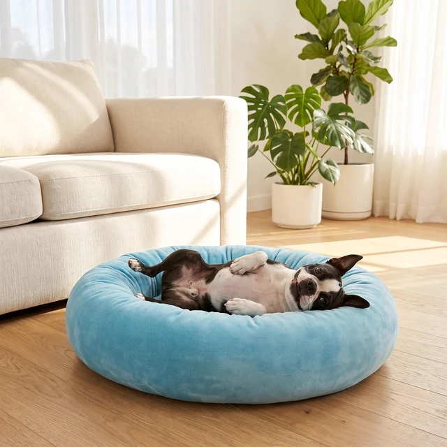 Alt view image 6 of 6 - Vibrant Life Small Squishy Cuddler Pet Bed, Blue, 17in