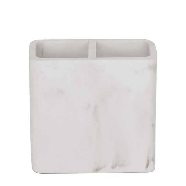 Alt view image 6 of 6 - Better Homes & Gardens Faux Marble Toothbrush Holder, White