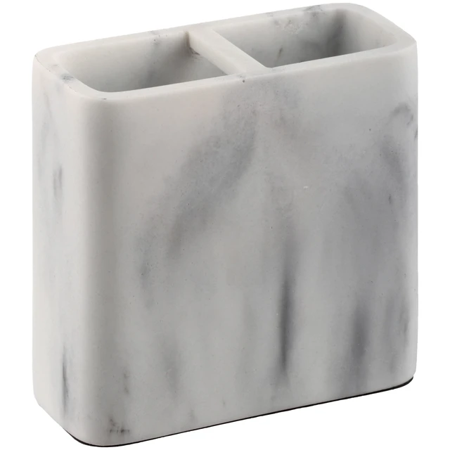 Alt view image 3 of 6 - Better Homes & Gardens Faux Marble Toothbrush Holder, White