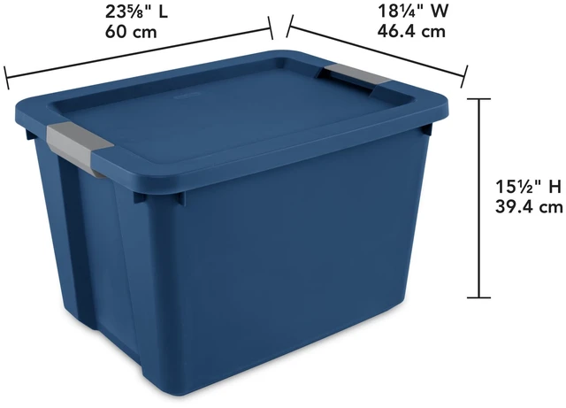 Alt view image 4 of 6 - Sterilite 20Gallon Large Storage Bin With Latch Lid, Blue