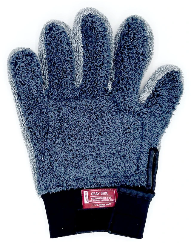 Alt view image 3 of 6 - Platinum Series 2-in-1 Microfiber Wheel Cleaning Glove Mitt