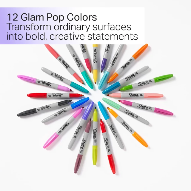 Alt view image 2 of 4 - Sharpie Glam Pop Fine Point Permanent Markers, 12 Count