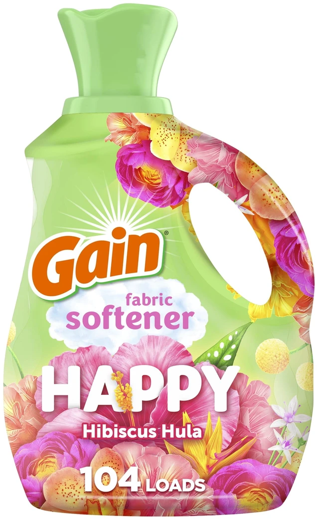 Main image of Gain Liquid Fabric Softener and Conditioner, Happy Hibiscus Hula Scent, 71fl oz, 104Loads