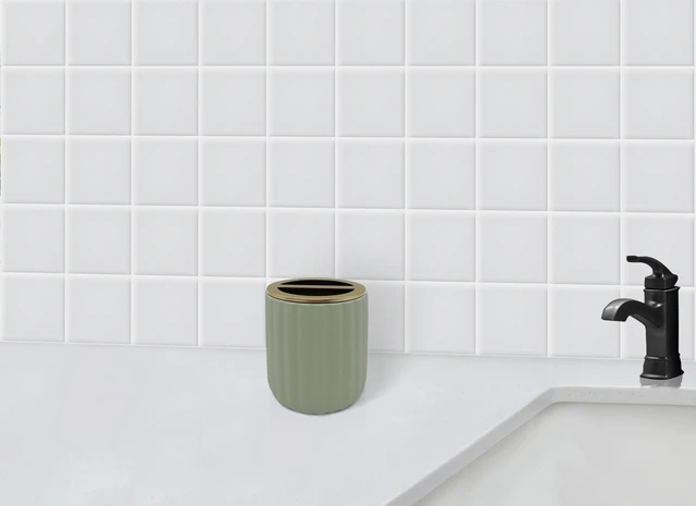 Alt view image 6 of 6 - Beautiful by Drew Barrymore Ceramic Toothbrush Holder, Green