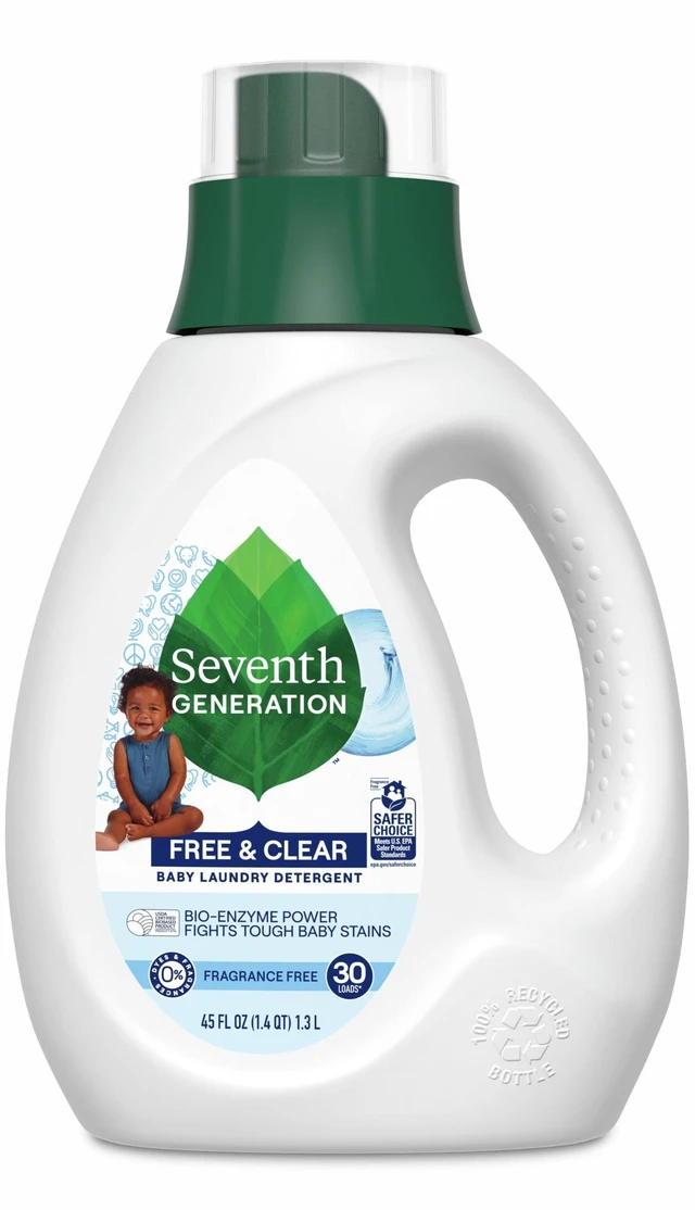 Main image of Seventh Generation Baby Laundry Detergent Unscented, 45 oz, Up to 30 Loads, Removes Baby Stains