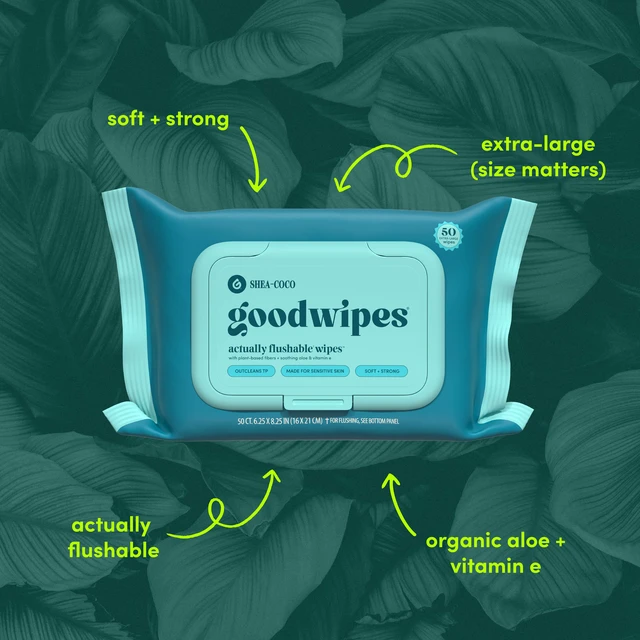 Alt view image 3 of 5 - Goodwipes Flushable Butt Wipes, 3 Pack (150 Wipes), Shea-Coco Scented