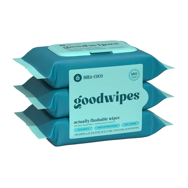 Alt view image 5 of 5 - Goodwipes Flushable Butt Wipes, 3 Pack (150 Wipes), Shea-Coco Scented
