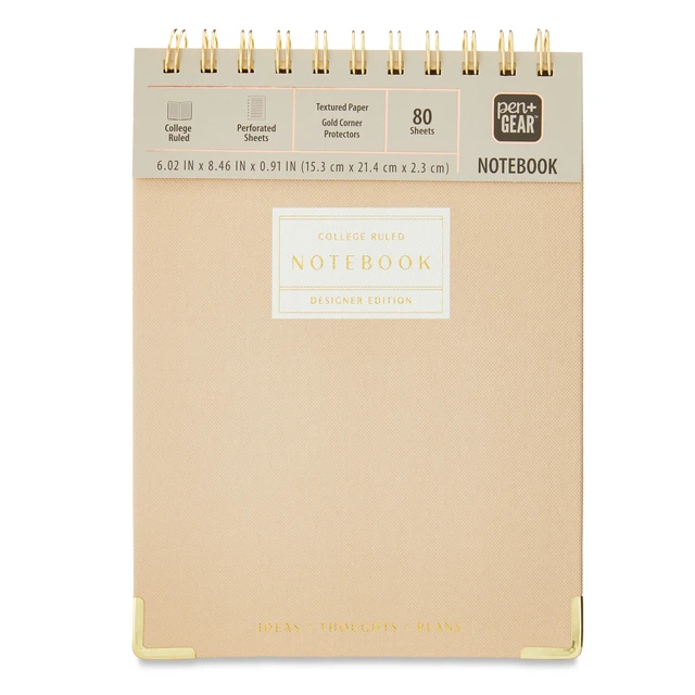 Alt view image 3 of 5 - Pen+Gear College Ruled Journal, Top Spiral, 160 Pages, 6.02in x 8.46in, Dusky Taupe