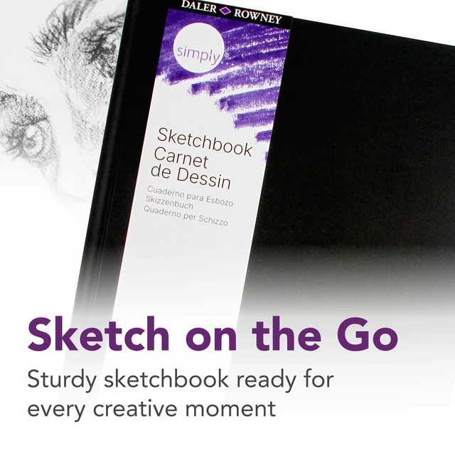 Alt view image 5 of 6 - Daler-Rowney Simply... Sketchbook, 8.5" x 11", 110 Sheets, 100gsm, Hardcover, Black, Soft White Pages