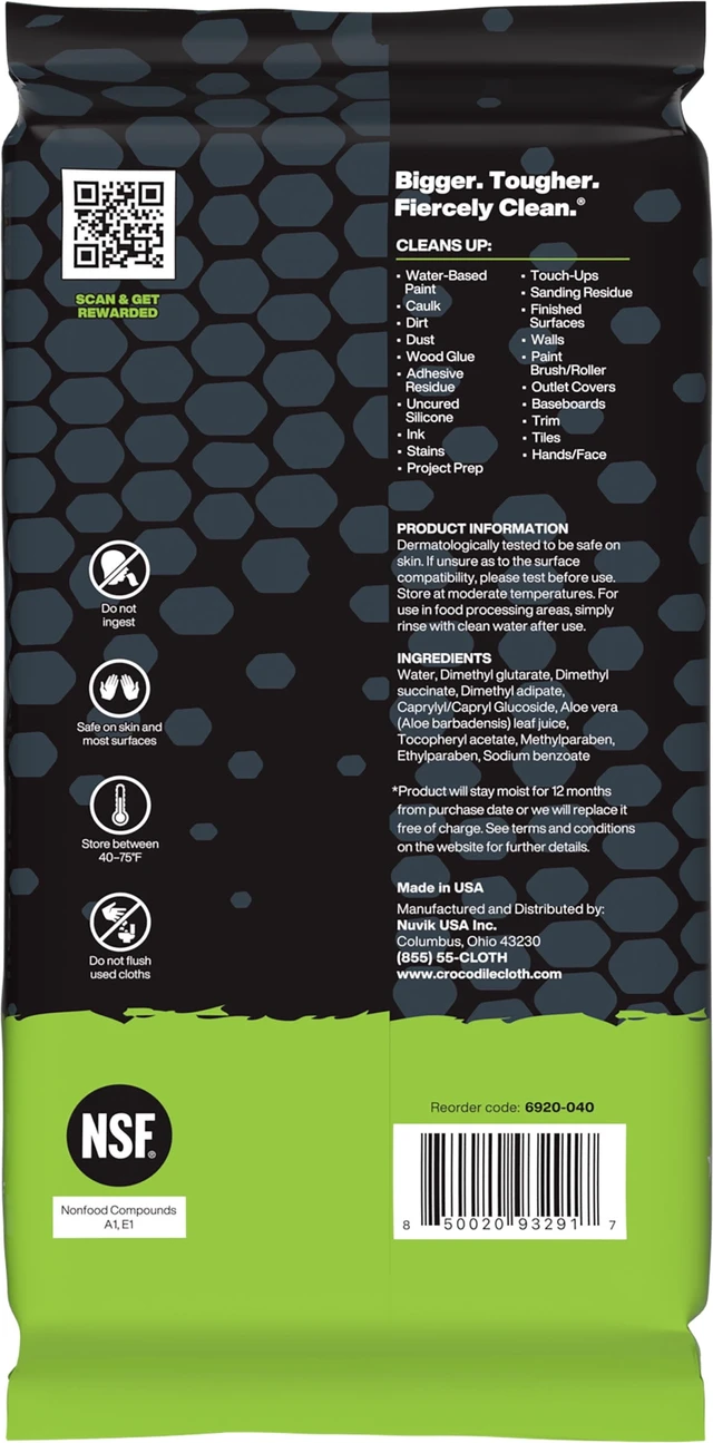Alt view image 2 of 7 - Crocodile Cloth Paint DIY Mega-Sized Wet Cleaning Cloths, 40 Count, 15x10 Inches