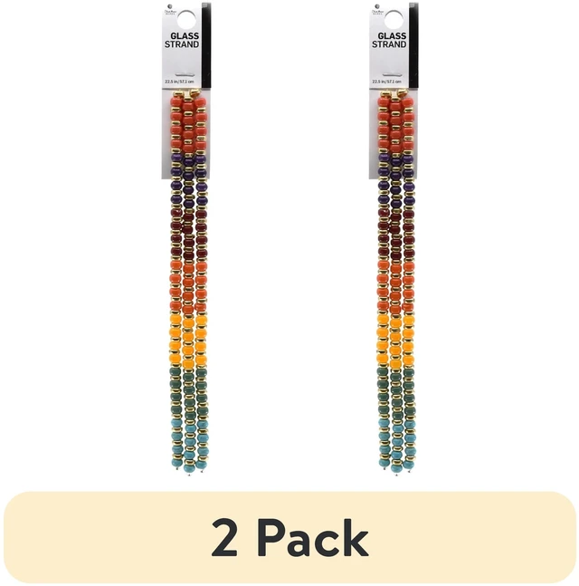 Main image of Blue Moon Beads Multi-Color Glass Bead Strand 22.5in 3-Piece (2-Pack)