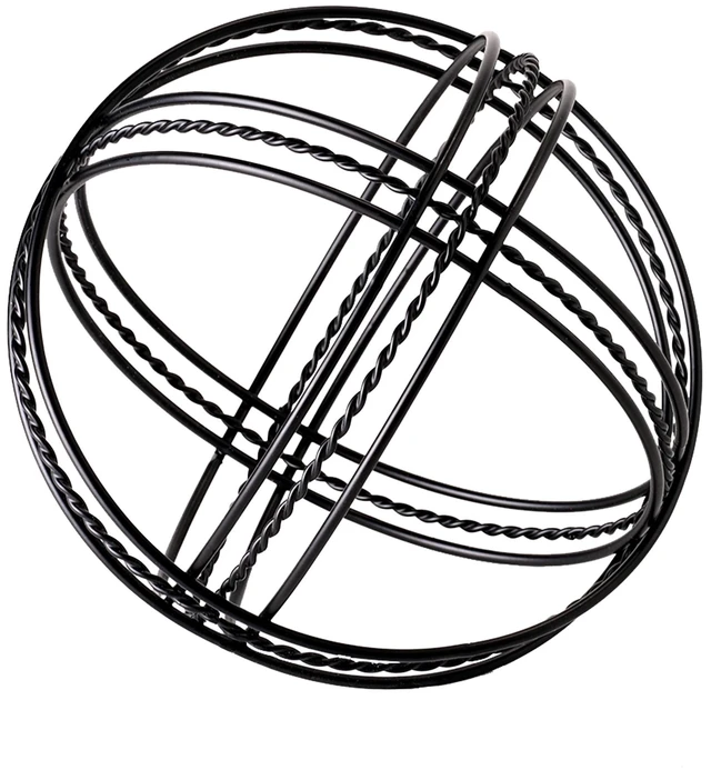 Main image of Mainstays Metal Abstract Orb 6" Black Modern Accent Tabletop Decoration
