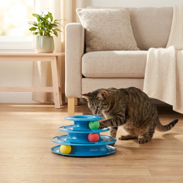 Alt view image 2 of 6 - Vibrant Life Triple Chase Tower Cat Toy