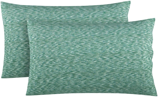 Main image of Mainstays Extra Soft Jersey Pillowcase Set, 100% Cotton, Standard/Queen, Green Sage Crackle, 2 Pieces