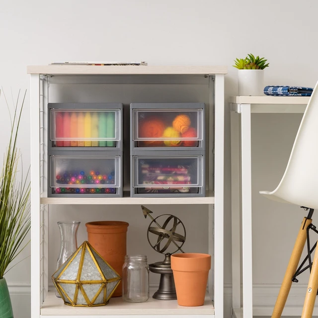 Alt view image 4 of 5 - IRIS 6Qt Small Plastic Drawers Under Bed Storage Bins Stackable Modular