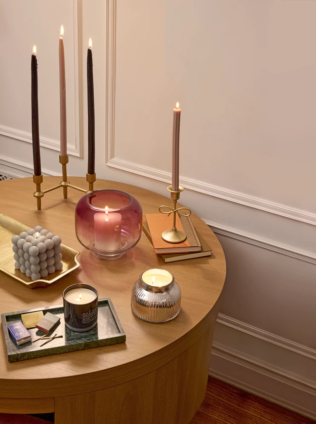 Alt view image 5 of 6 - Sterling & Noble Home Gold Metal 5.91in Indoor Tabletop Taper Candleholder with Bow Accent