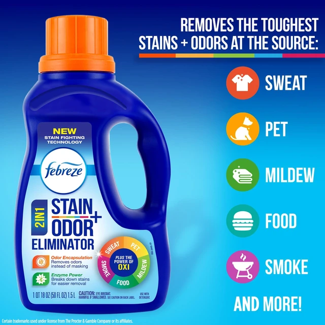 Alt view image 6 of 6 - Febreze + Oxi In-Wash Laundry Scent Booster with Stain and Odor Eliminator, Fresh Scent, 50 Fl Oz