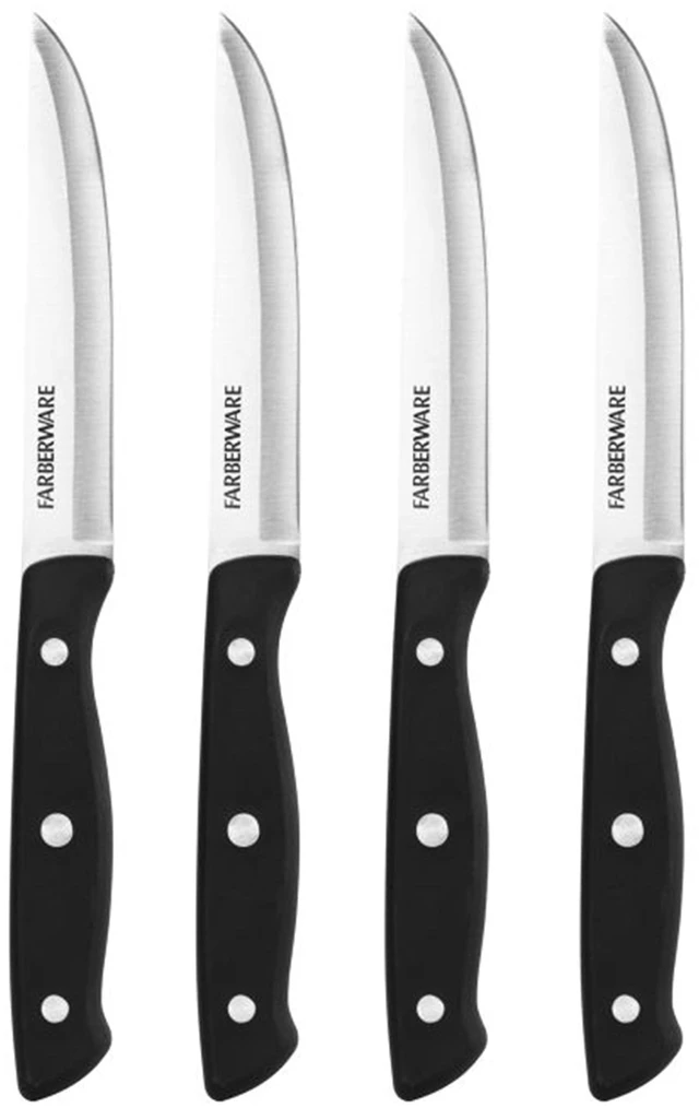 Main image of Farberware Classic 4-Piece Stainless Steel Steak Knife Set with Black Handles