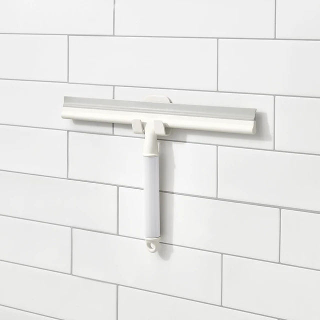 Alt view image 3 of 5 - iDesign Shower Squeegee with Adhesive Hook, Orleans Collection, Coconut/White