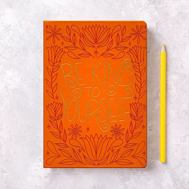 Alt view image 3 of 6 - Class Act Stationery Book Bound Faux Leather Journal, 10x7 Inches, 100 College Ruled Sheets, Orange