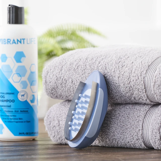 Alt view image 7 of 7 - Vibrant Life De-Shedding and Massage Brush, Multi-Functional
