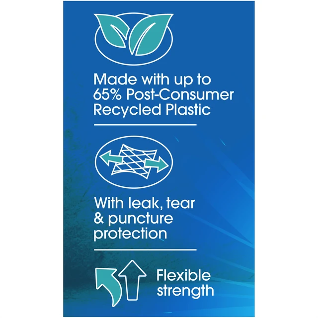 Alt view image 5 of 6 - 30Gallon, 40Count Great Value Sustainable Strong Flex Multi-Purpose Drawstring Bags