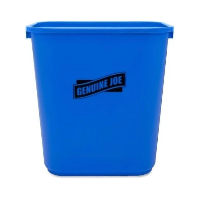 Alt view image 2 of 6 - GJO57257 Genuine Joe 28-1/2Quart Recycle Wastebasket, Blue, White, 1Each
