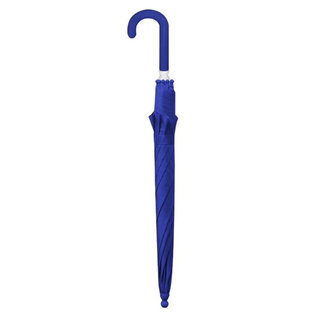 Alt view image 2 of 2 - Kids Windproof Rain Umbrellas with J Handle Solid Blue The Weather Station