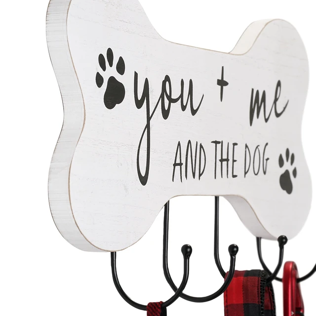 Alt view image 5 of 6 - Mainstays Indoor Pet Wall Plaque with 4 Hooks, White Farmhouse Bone Sign, 7.75in x 15.75in