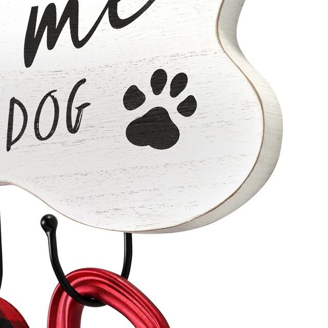 Alt view image 3 of 6 - Mainstays Indoor Pet Wall Plaque with 4 Hooks, White Farmhouse Bone Sign, 7.75in x 15.75in