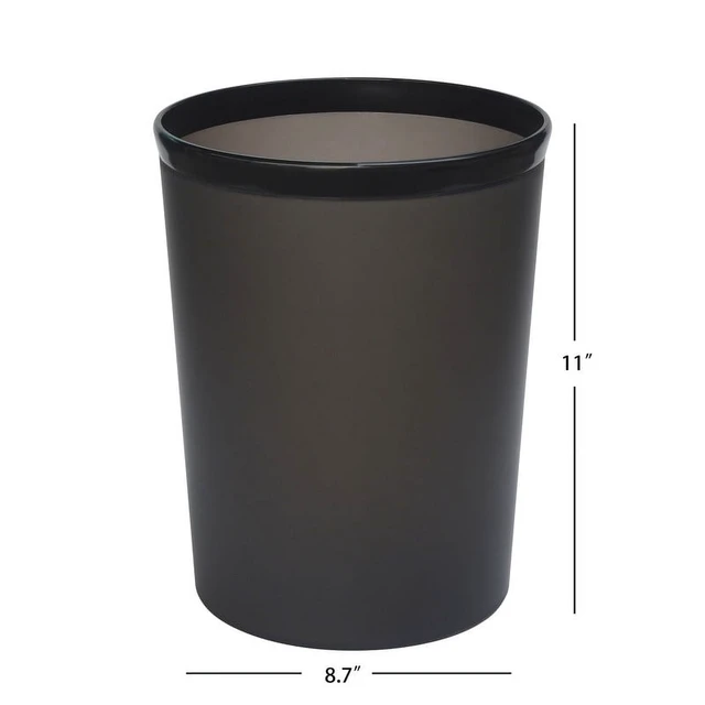 Alt view image 3 of 6 - Mainstays Frosted Black Plastic Wastebasket