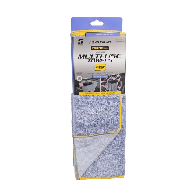 Alt view image 6 of 7 - Platinum Series Pro Spec 16x16 Twisted Terry Multi-Use Detail Towel 5 Pack