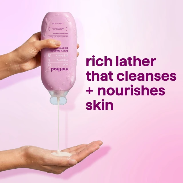 Alt view image 5 of 6 - Method Body Wash Berry Balance, 18 fl oz, Leaves Skin Feeling Soft & Moisturized, Made Without Parabens, Notes of Acai, Mulberry & Goji Berry