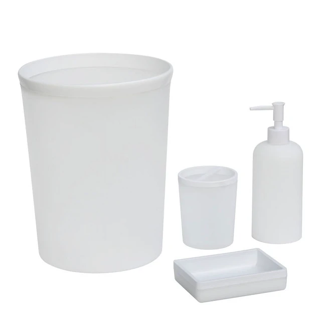Alt view image 2 of 6 - Mainstays Frosted White Plastic Wastebasket, 2.1 gal
