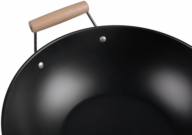 Alt view image 3 of 6 - Mainstays Carbon Steel Non-Stick Wok, Easy Clean, Hand Wash Recommended