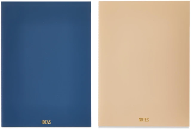 Main image of Pen+Gear Simulated Leather Journals, Dusky Taupe & Washed Indigo, 7.2in x 9.9in, 60 Pages Each, Set of 2