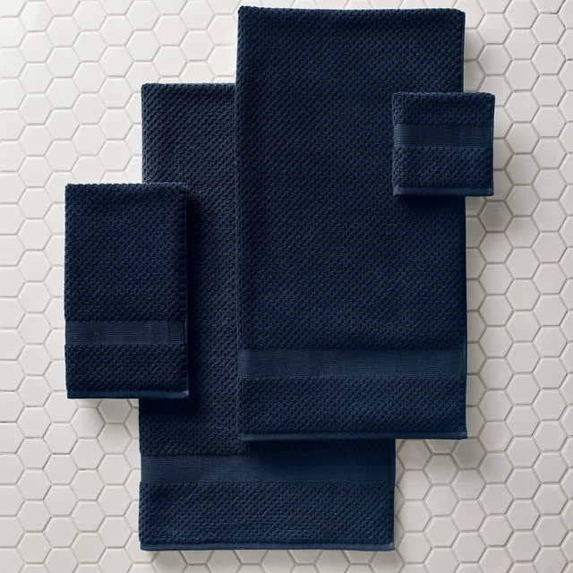 Alt view image 2 of 6 - Better Homes & Gardens Signature Soft Cotton Popcorn Textured Bath Towel, Blue Admiral