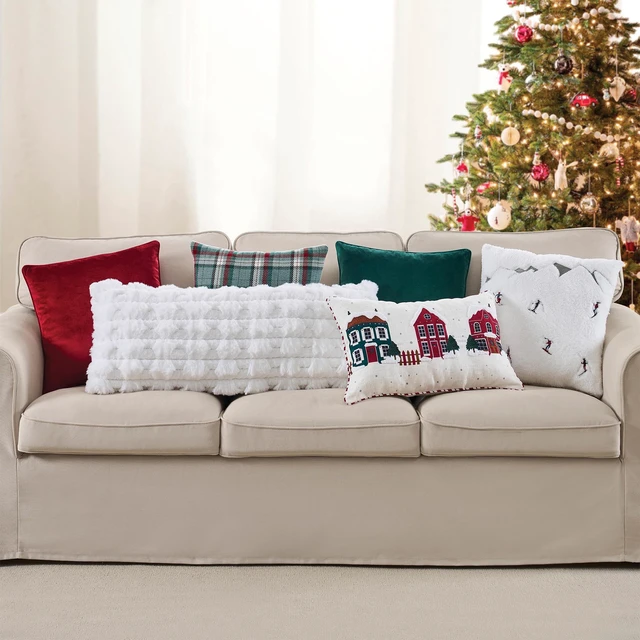 Alt view image 3 of 5 - Holiday Time Red Velvet Decorative Pillow, 18in x 18in