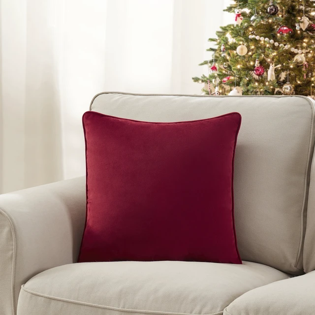 Alt view image 5 of 5 - Holiday Time Red Velvet Decorative Pillow, 18in x 18in