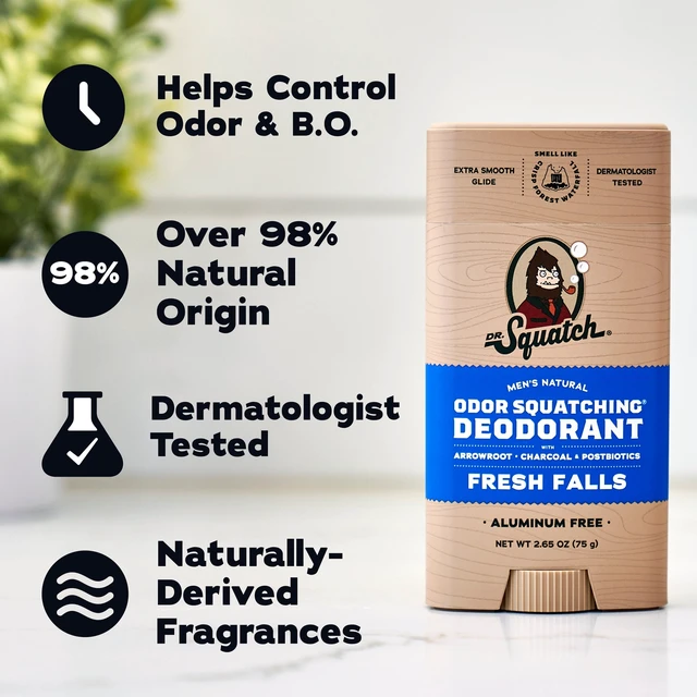 Alt view image 3 of 6 - Dr. Squatch Men's Aluminum Free Deodorant, Fresh Falls, 2.65Oz