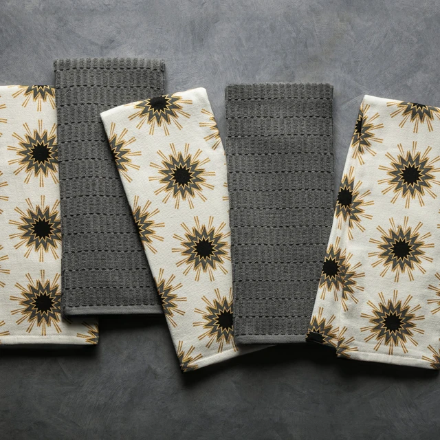 Alt view image 4 of 5 - Thyme & Table Starburst Kitchen Towel Set, 5-Pack, 16x28 Inches