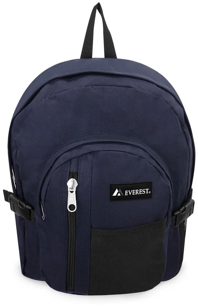 Main image of Everest Backpack with Front Mesh Pocket, Navy Blue Black